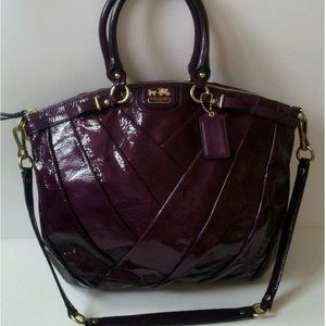 Coach Purple Madison Lindsey Patent Leather Satchel